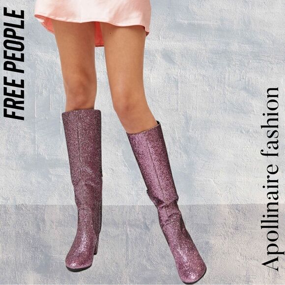 UO ISABELLE SPARKLE TALL BOOTS NEW SIZE 6 IN PINK - Picture 1 of 7